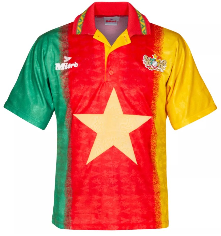 Camisa I Seleção de Camarões 1994 Mitre retro